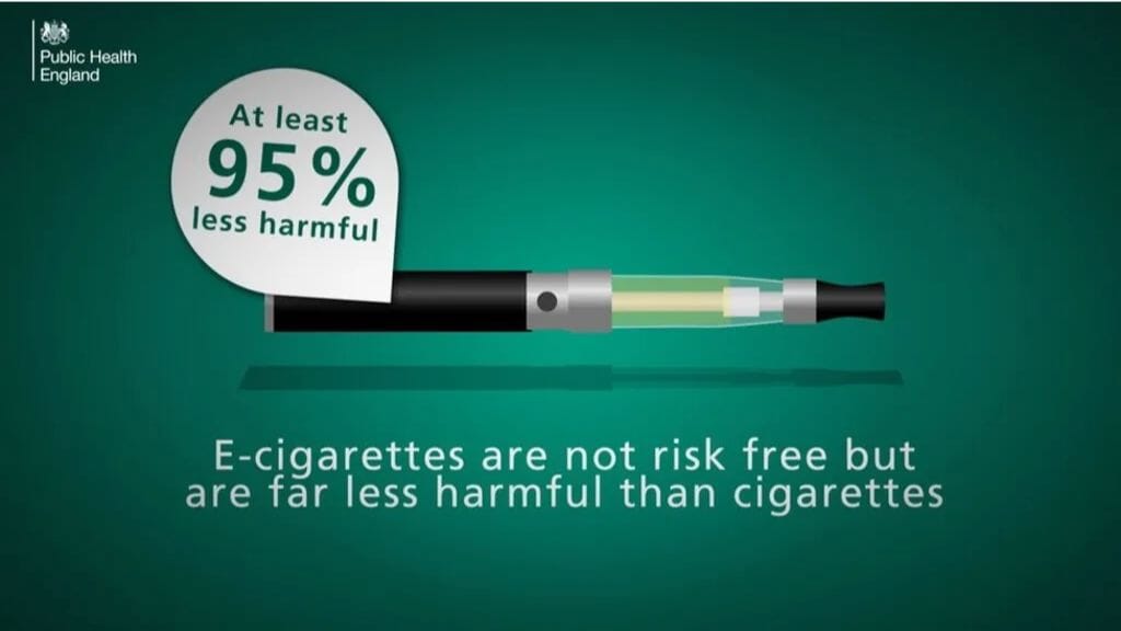 Vaping substantially less harmful than smoking