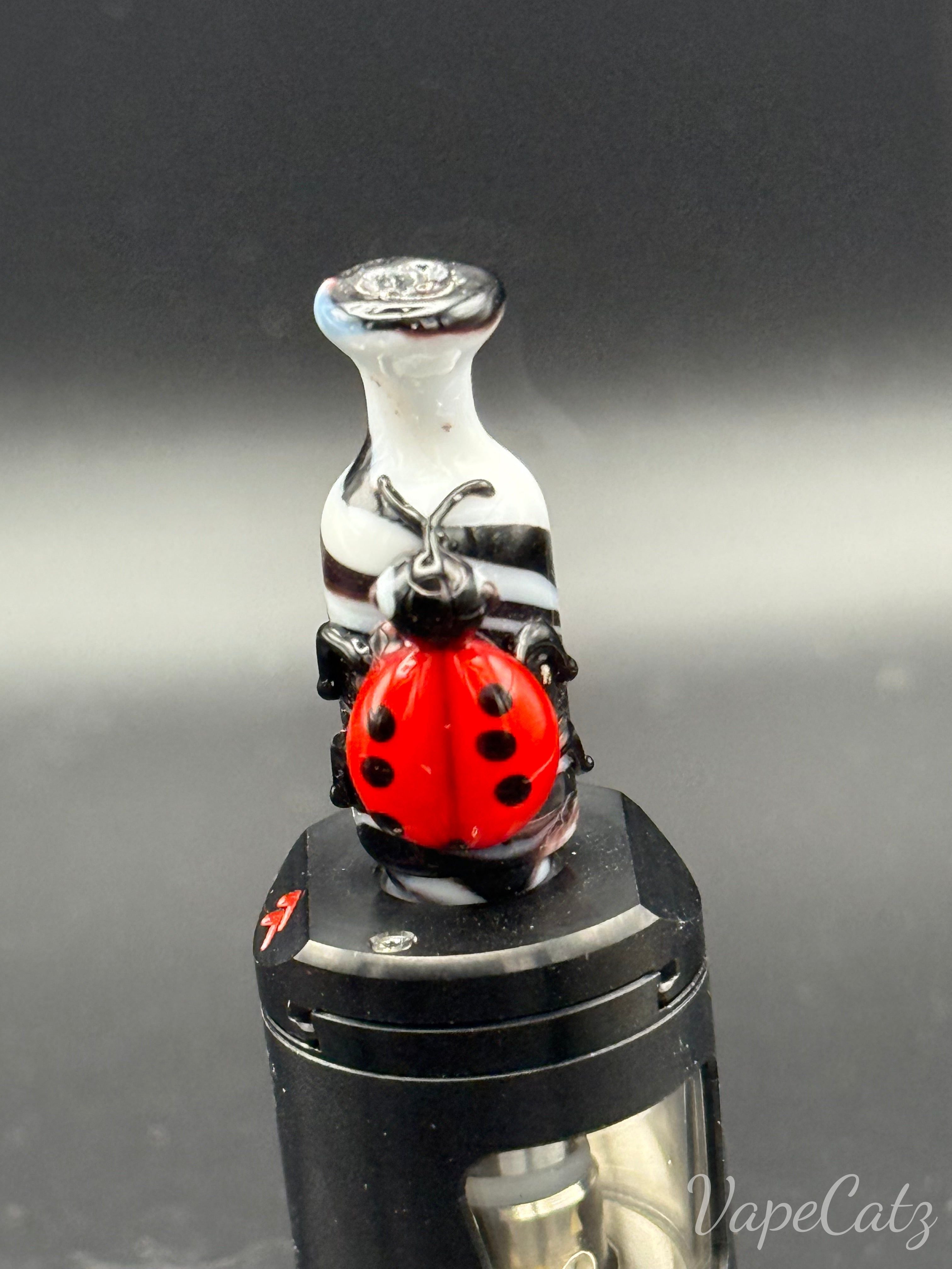 510 Fancy Glass with Lady Bug Drip Tip Y8 Vape Accessories 510 Replacement Tips Red