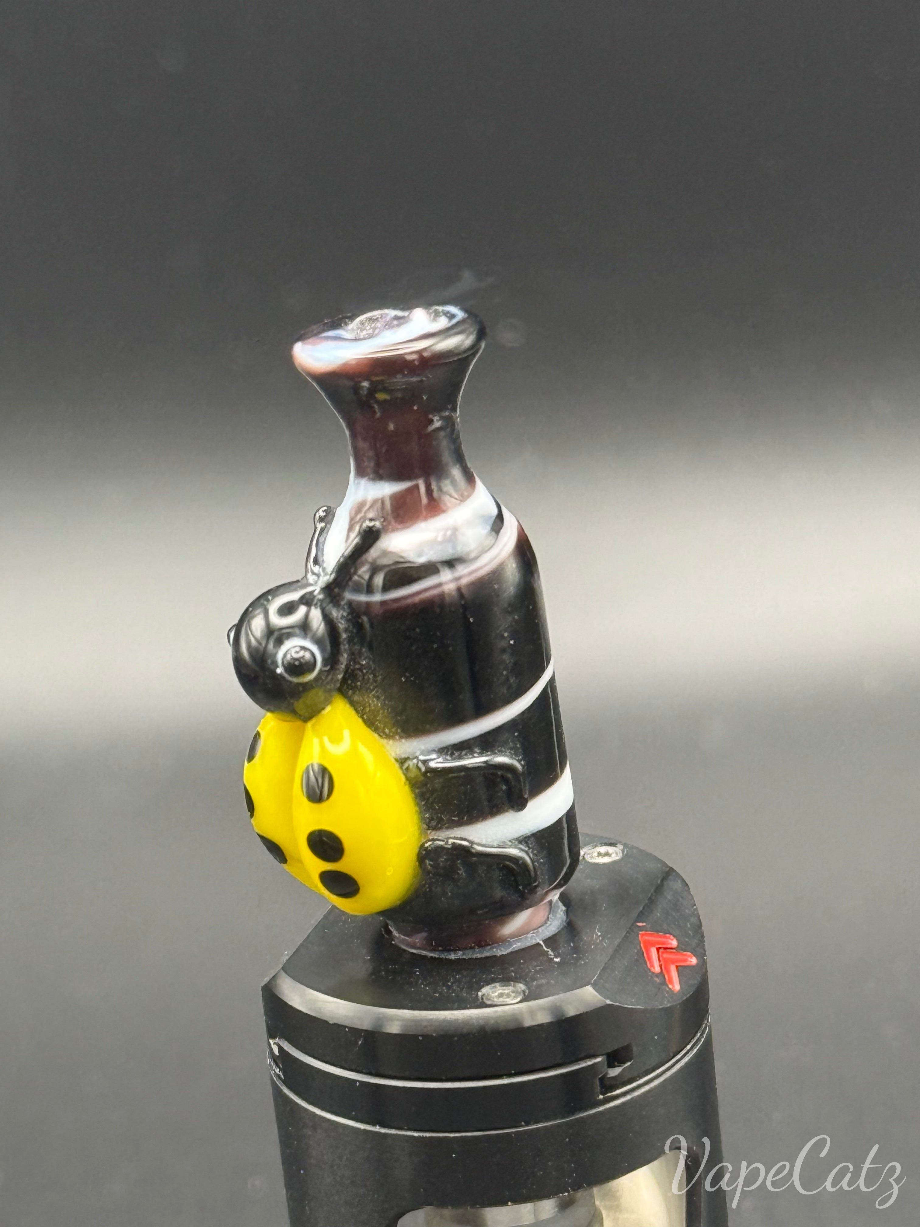510 Fancy Glass with Lady Bug Drip Tip Y8 Vape Accessories 510 Replacement Tips Yellow