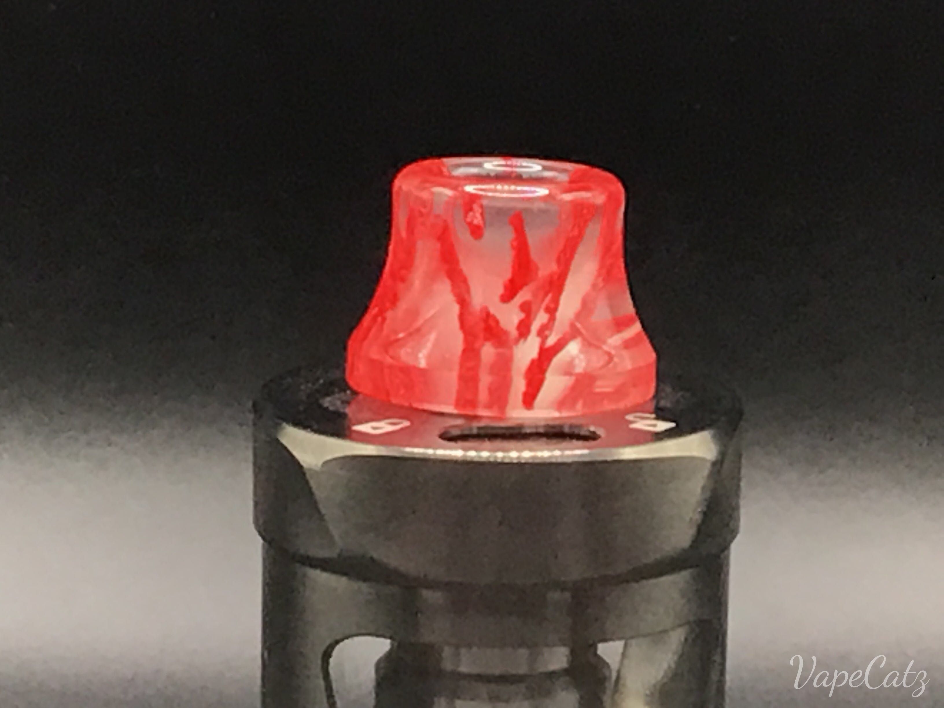 510 Large Volcano Drip Tip or Mouth Piece F4 Vape Accessories 510 Replacement Tips Bright Red Swirls