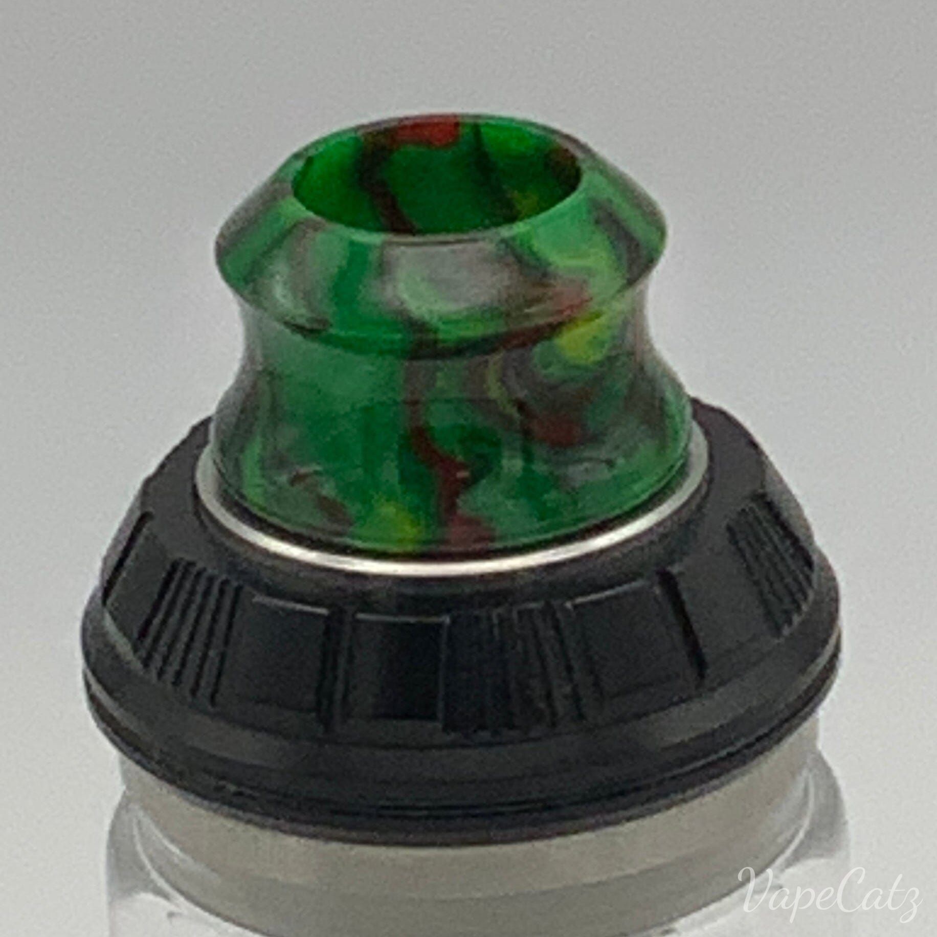810 Concave Drip Tip, Super Comfy! YB4 Vape Accessories 810 Drip Tip Green with Red and Yellow Swirls