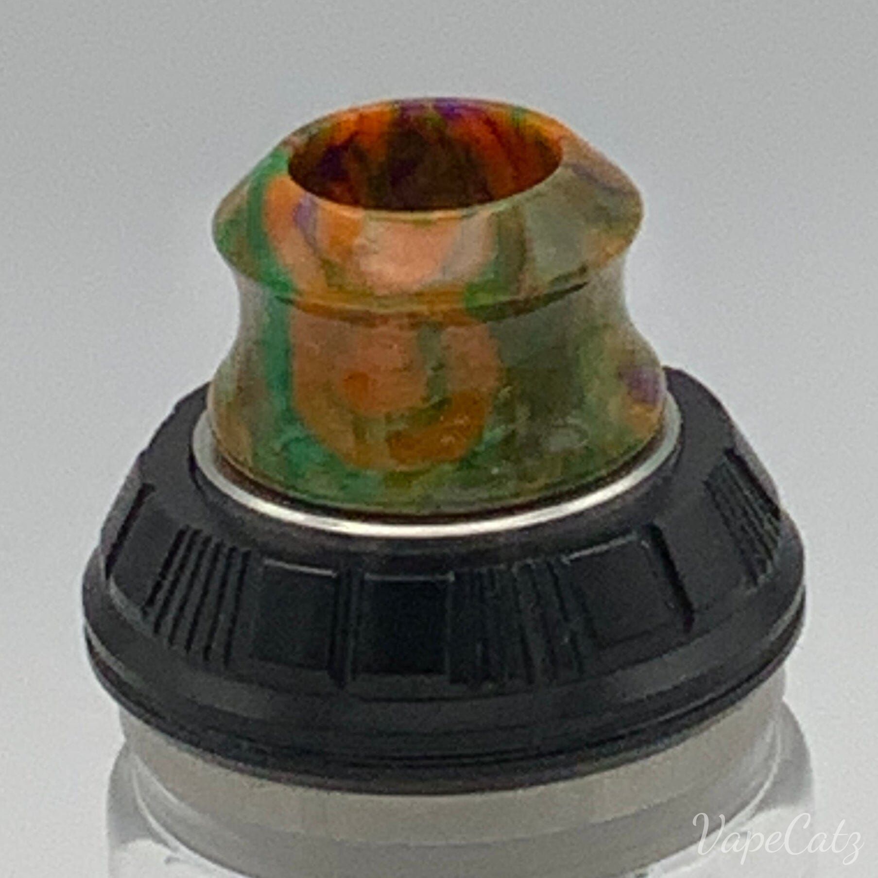 810 Concave Drip Tip, Super Comfy! YB4 Vape Accessories 810 Drip Tip Orange with Green and Purple Swirls