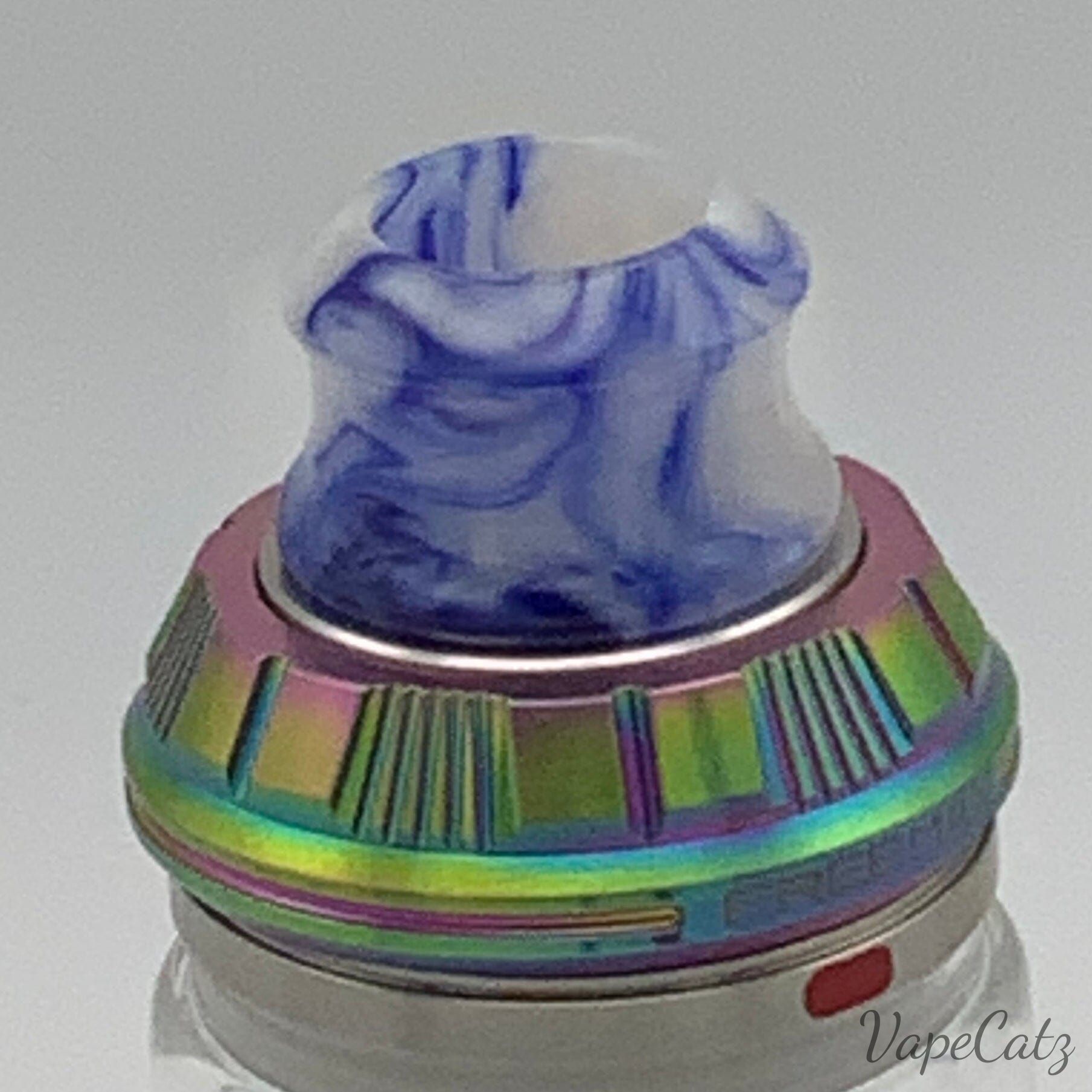 810 Concave Drip Tip, Super Comfy! YB4 Vape Accessories 810 Drip Tip White with Blue Swirls