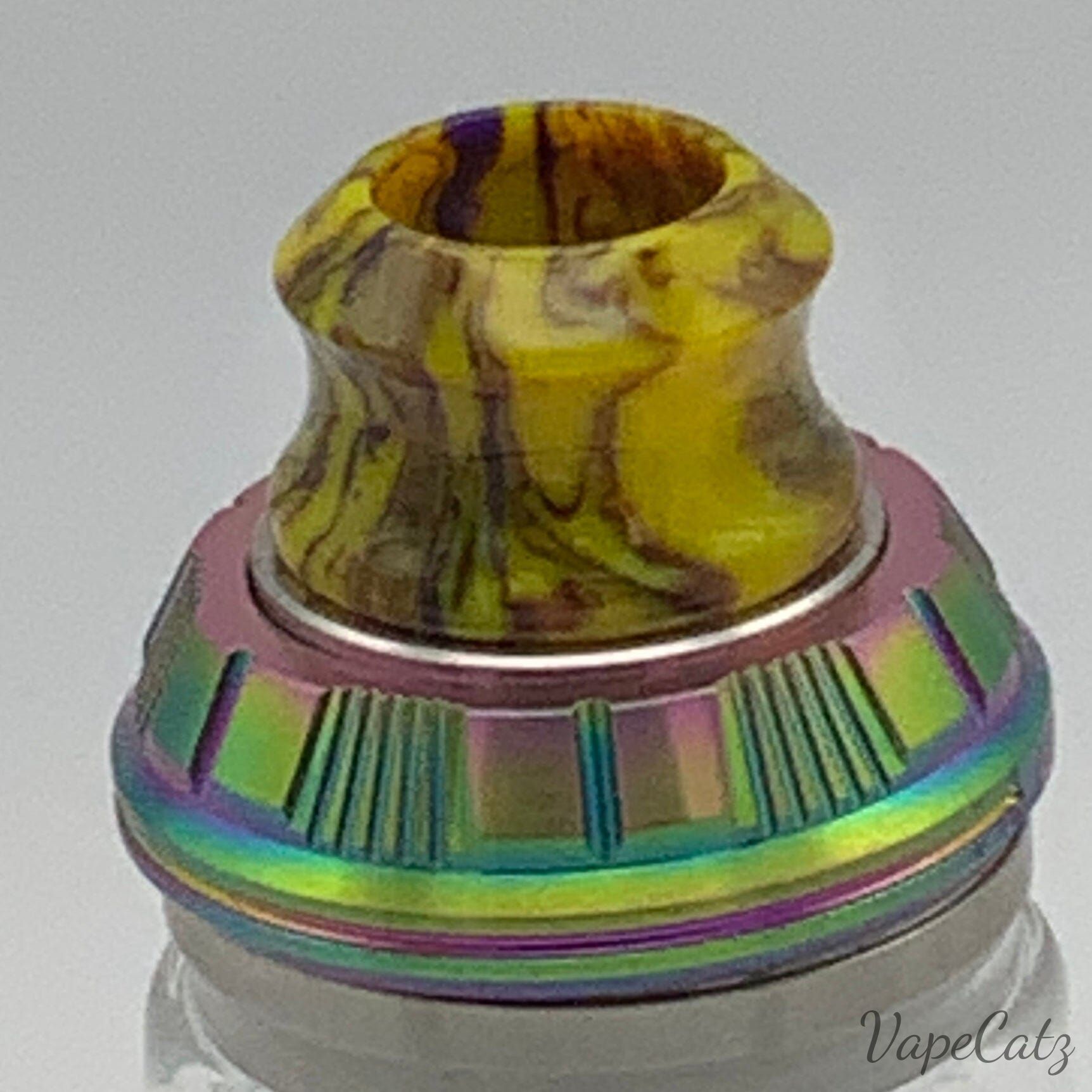 810 Concave Drip Tip, Super Comfy! YB4 Vape Accessories 810 Drip Tip Yellow with Black and Brown Swirls