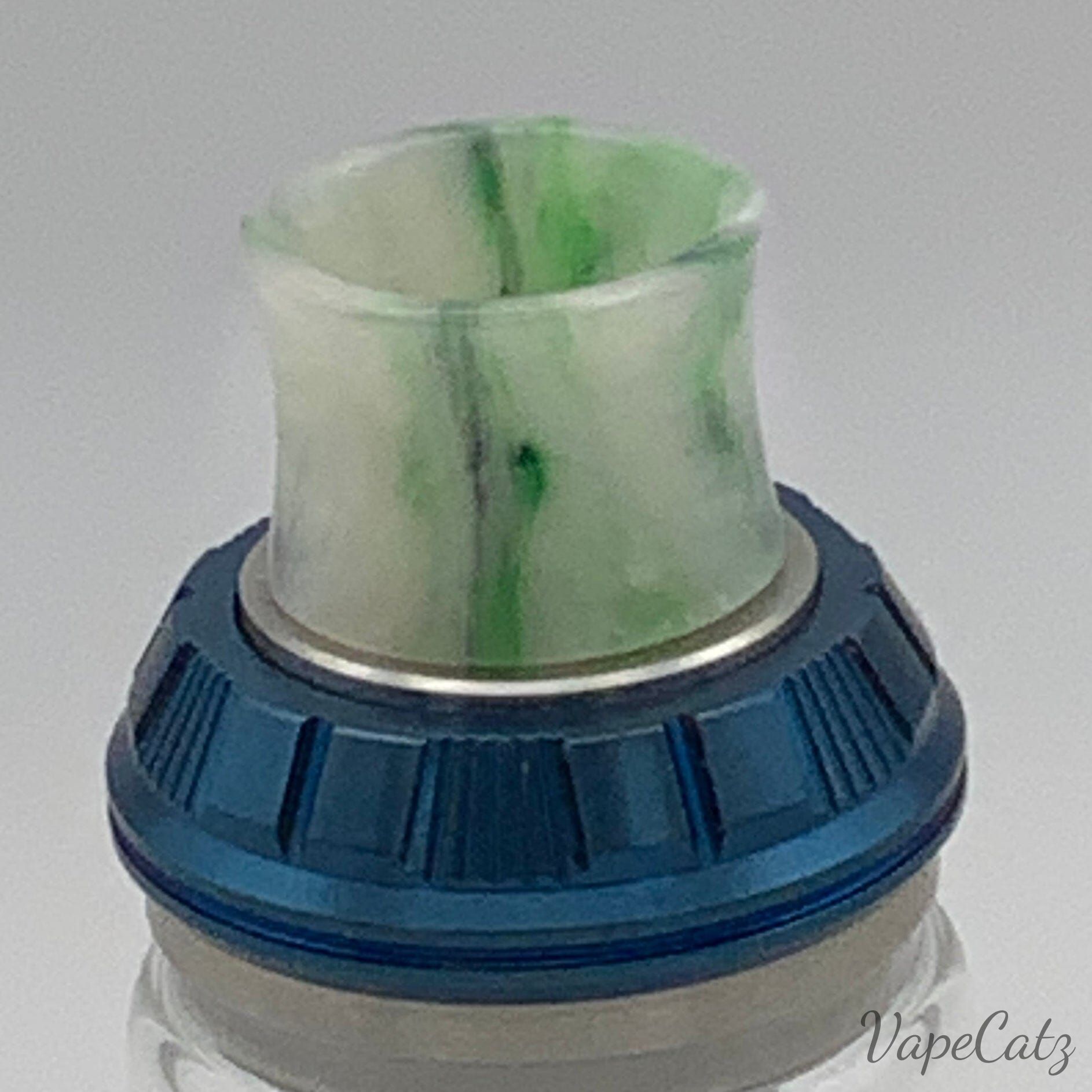 810 Drip Tip Concave and comfy - so many color options.... T23 Vape Accessories 810 Drip Tip White with Green and Purple Swirls