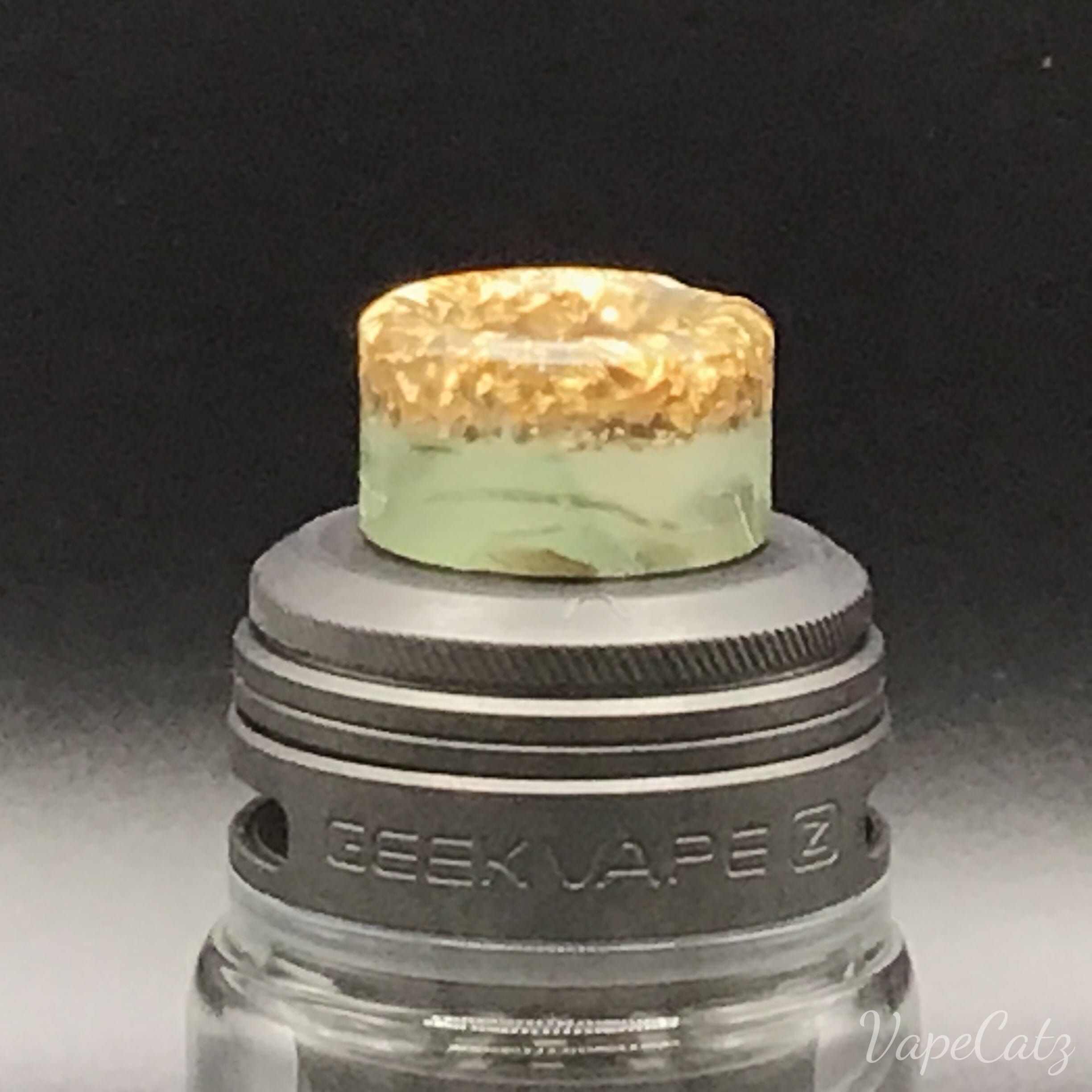 810 Drip Tip - Green & Gold Resin T2 Vape Accessories 810 Drip Tip
