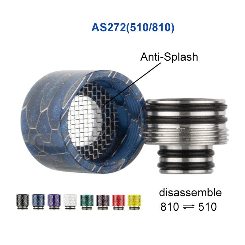 810 Drip Tip - Wide Bore with screen Cobra design V17 Vape Accessories 810 Drip Tip