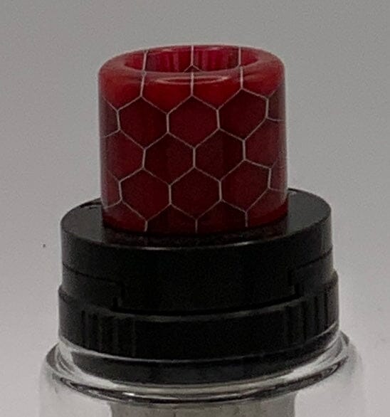 810 Drip Tip - Wide Bore with screen Cobra design V17 Vape Accessories 810 Drip Tip Red Cobra