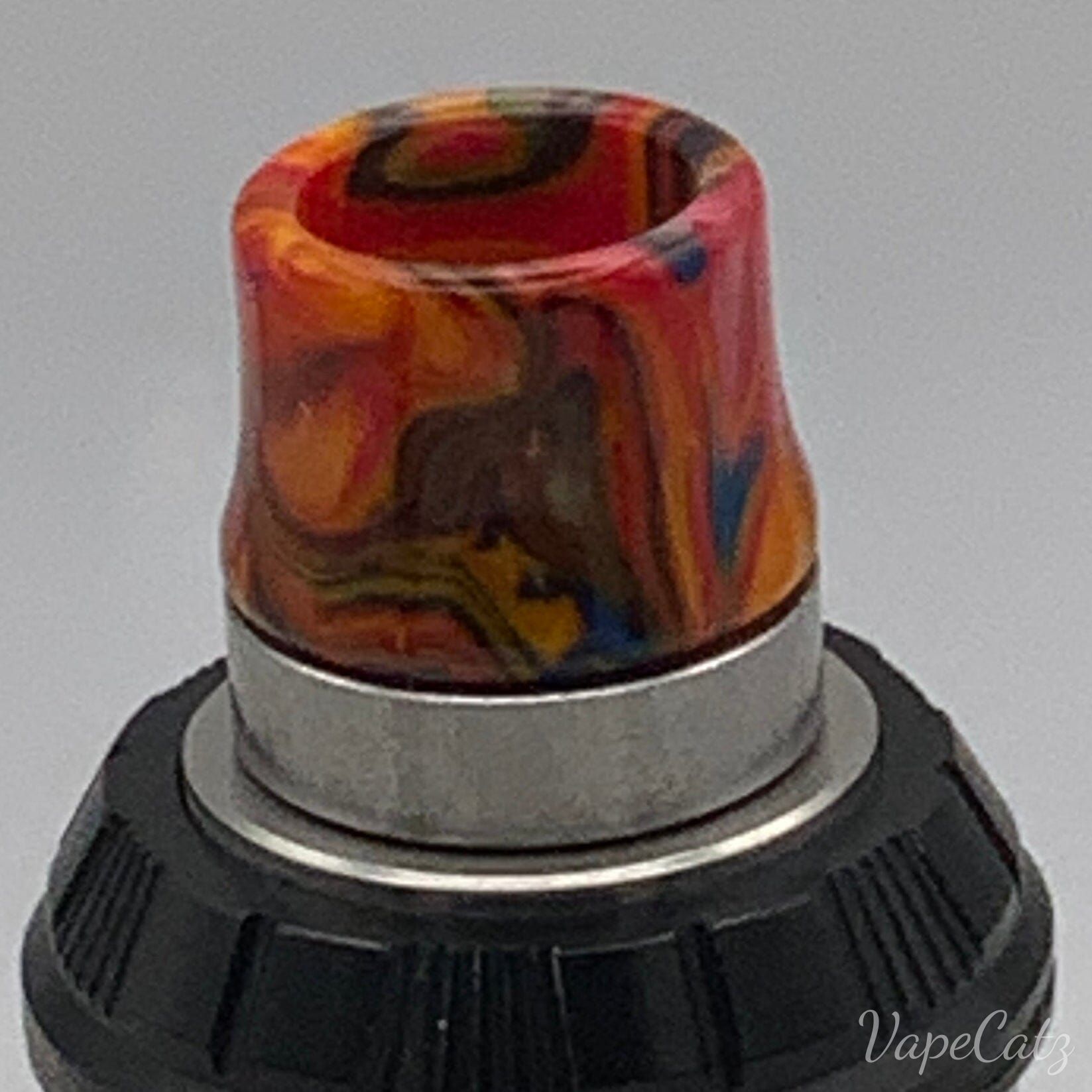 810 Resin Drip Tip Cone Tip With Anti Splash Screen Y2 Vape Accessories 810 Drip Tip Orange with Red & Blue Swirls