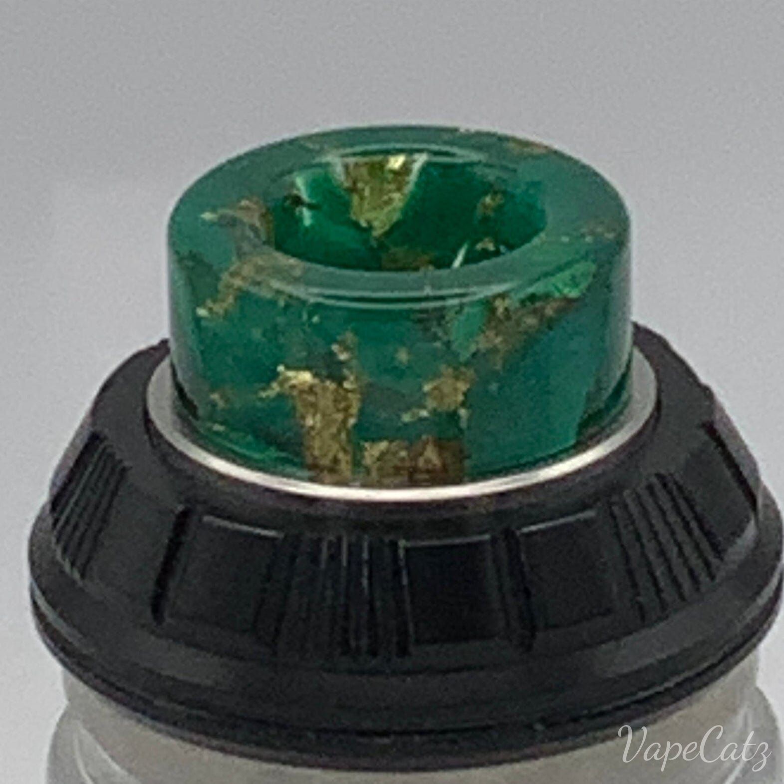 810 Resin Drip Tip Short & Stubby & Thick T21 Vape Accessories 810 Drip Tip Bright Green with gold flakes