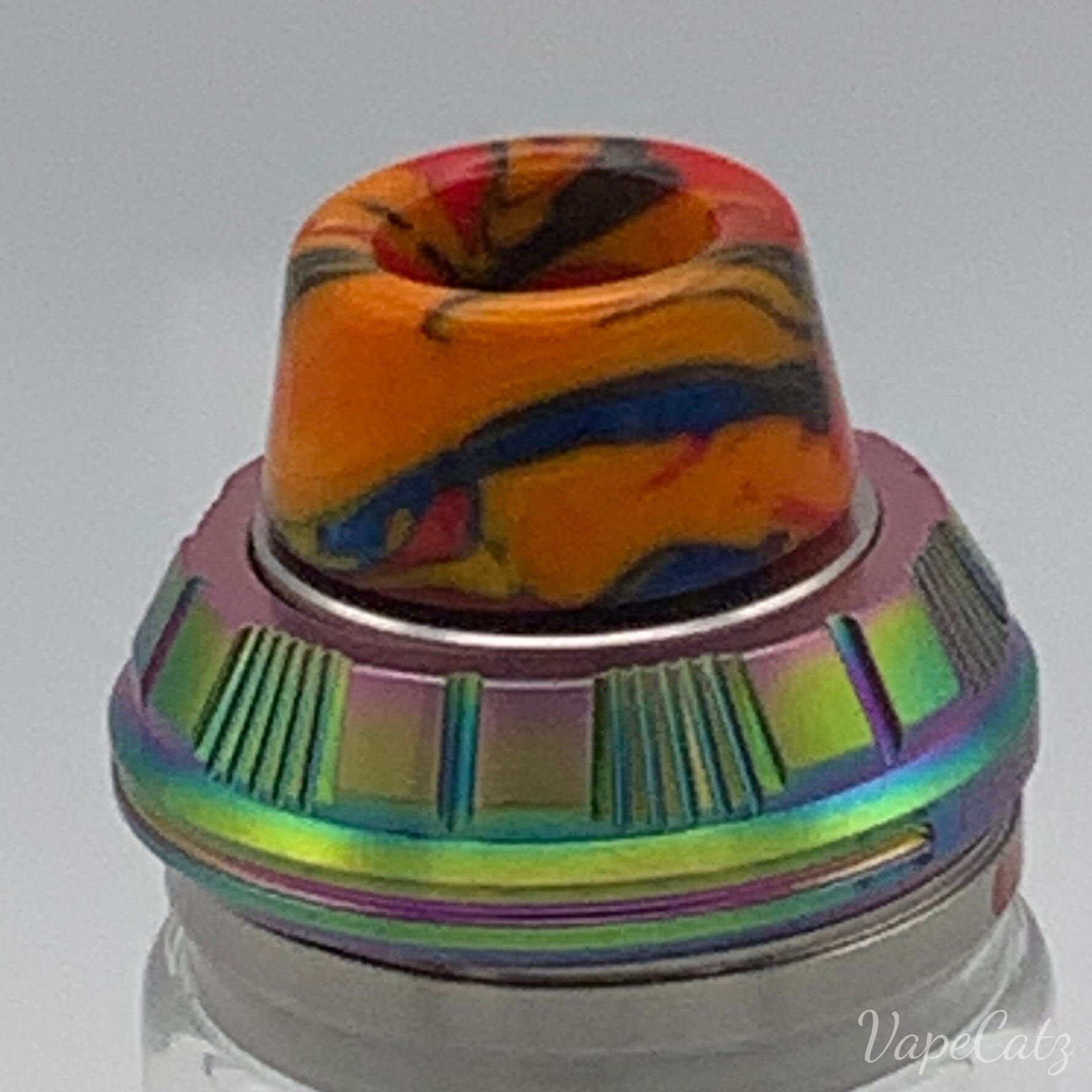 810 Short Resin Drip Tip C6 Vape Accessories 810 Drip Tip Orange with Red Swirls