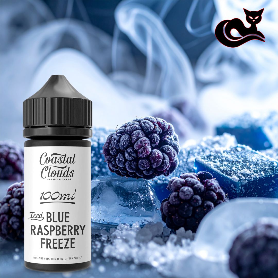 Blue Raspberry Chew 100ml AND Now in ICE! too E-Liquid Coastal Clouds