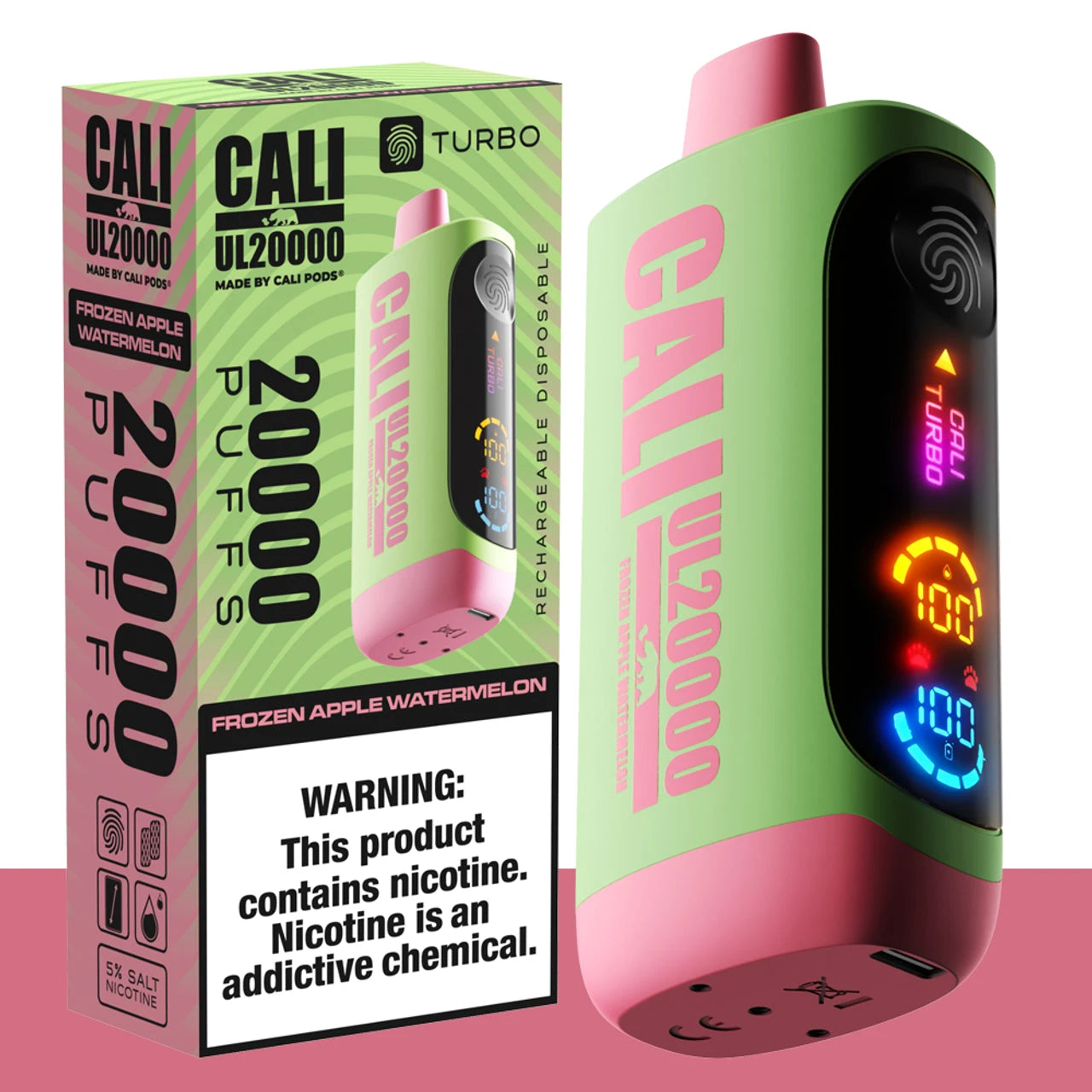 Cali UL20000 Turbo Disposable Wicked & Vivi's House Frozen Apple Watermelon