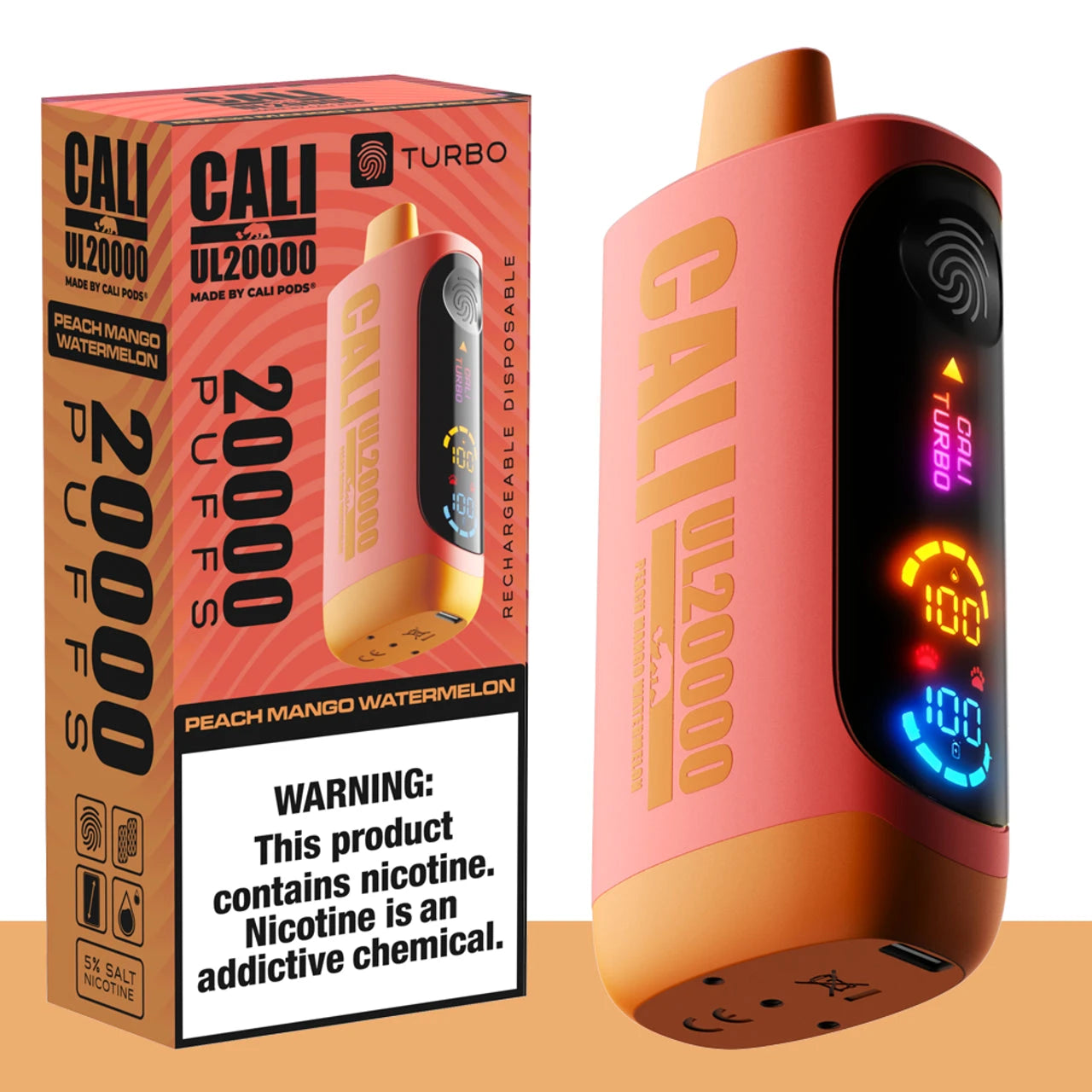 Cali UL20000 Turbo Disposable Wicked & Vivi's House Peach Mango Watermelon