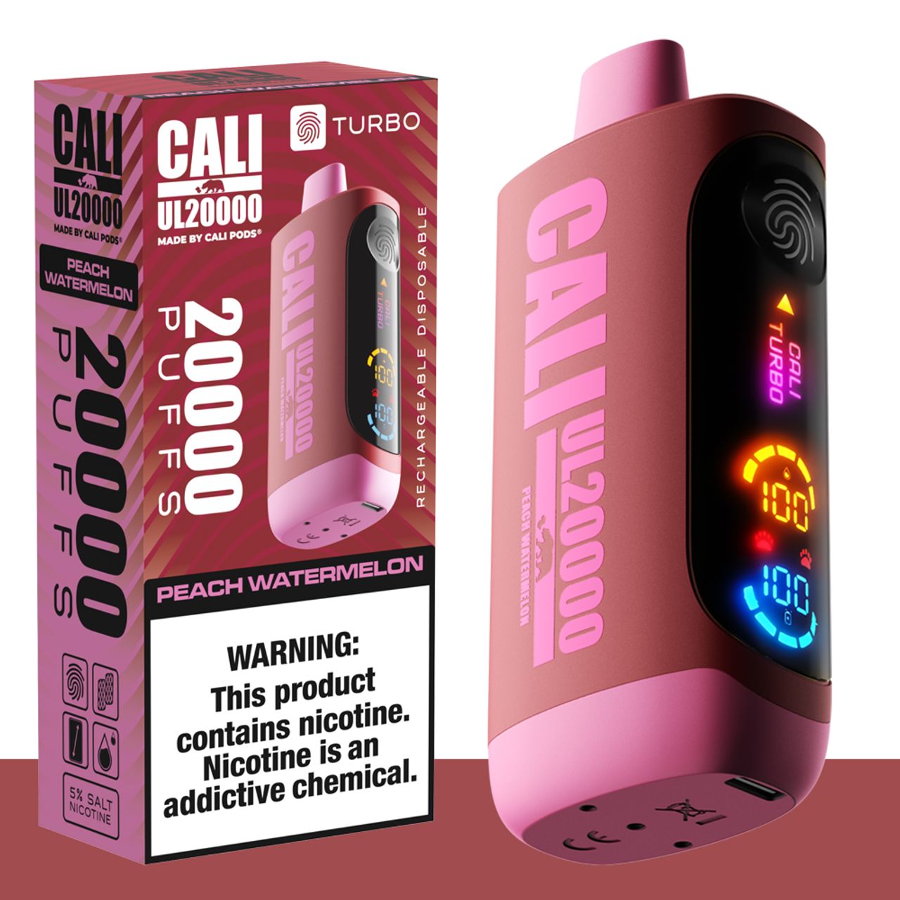 Cali UL20000 Turbo Disposable Wicked & Vivi's House Peach Watermelon