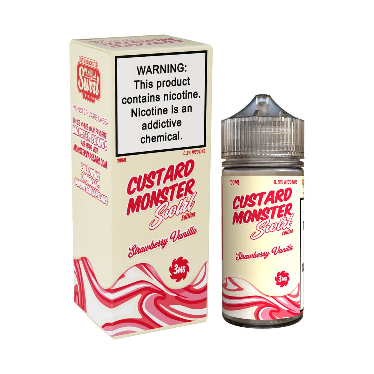 Custard Monster SWIRLs E-Liquid Custard Monster Strawberry Vanilla Swirl Edition 3mg