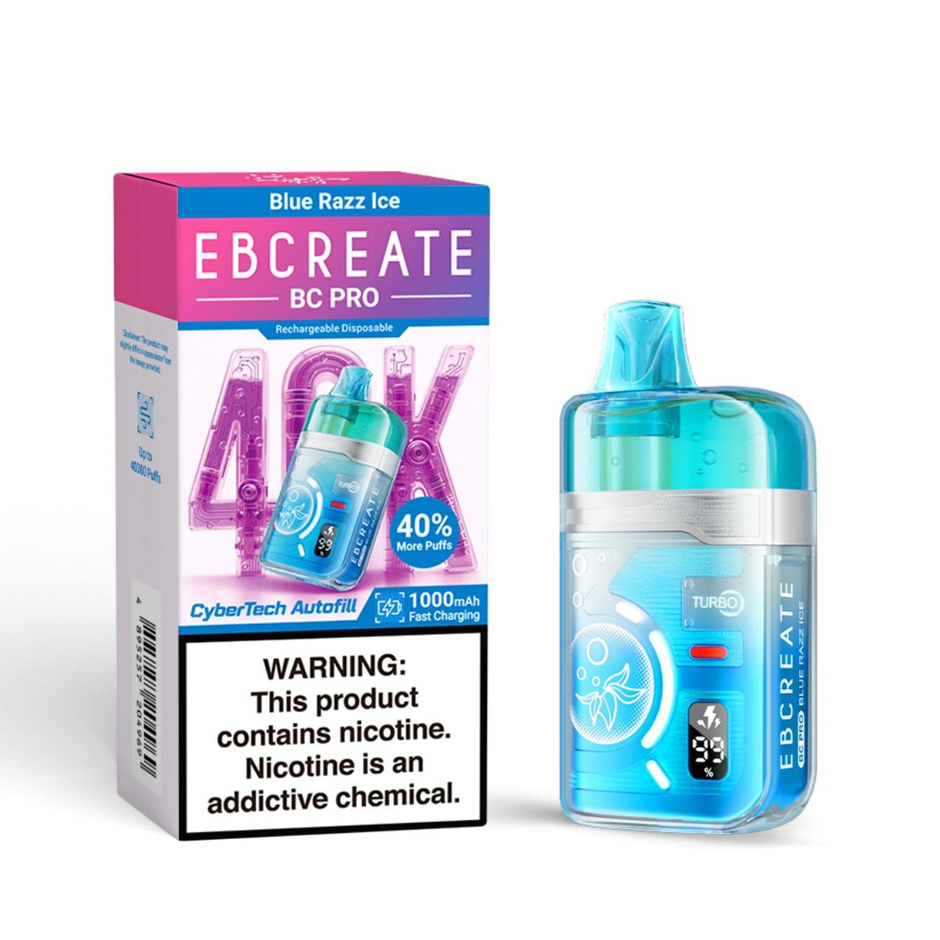 EBCREATE BC Pro 40K Disposable Wicked & Vivi's House Blue Razz Ice
