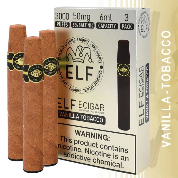 Elf Ecigar Disposable Wicked & Vivi's House Vanilla Tobacco - 3 pack