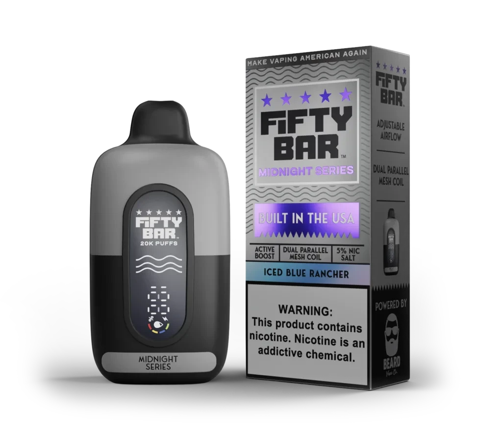 Fifty Bar Midnight Series Disposable Wicked & Vivi's House Iced Blue Rancher