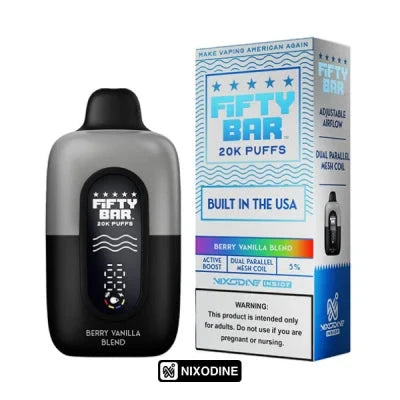 Fifty Bar Nixodine 0% Nicotine Disposable Wicked & Vivi's House Berry Vanilla Blend
