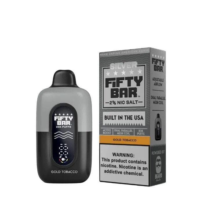 Fifty Bar Silver Series 20% Disposable Wicked & Vivi's House Gold Tobacco