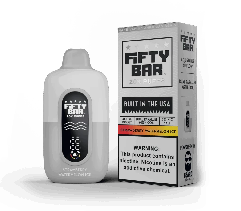 Fifty Bar USA Made Disposable Fifty Bar Strawmelon Twist/Strawberry Watermelon Ice