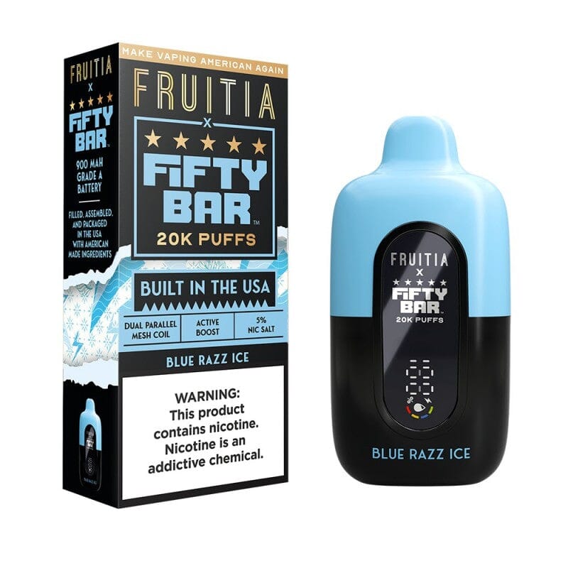 Fifty Bar USA Made Fruitia Collection Disposable Fifty Bar Blue Razz Ice