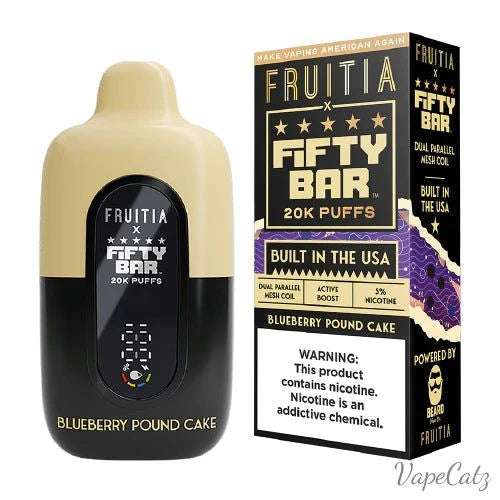 Fifty Bar USA Made Fruitia Collection Disposable Fifty Bar Blueberry Pound Cake