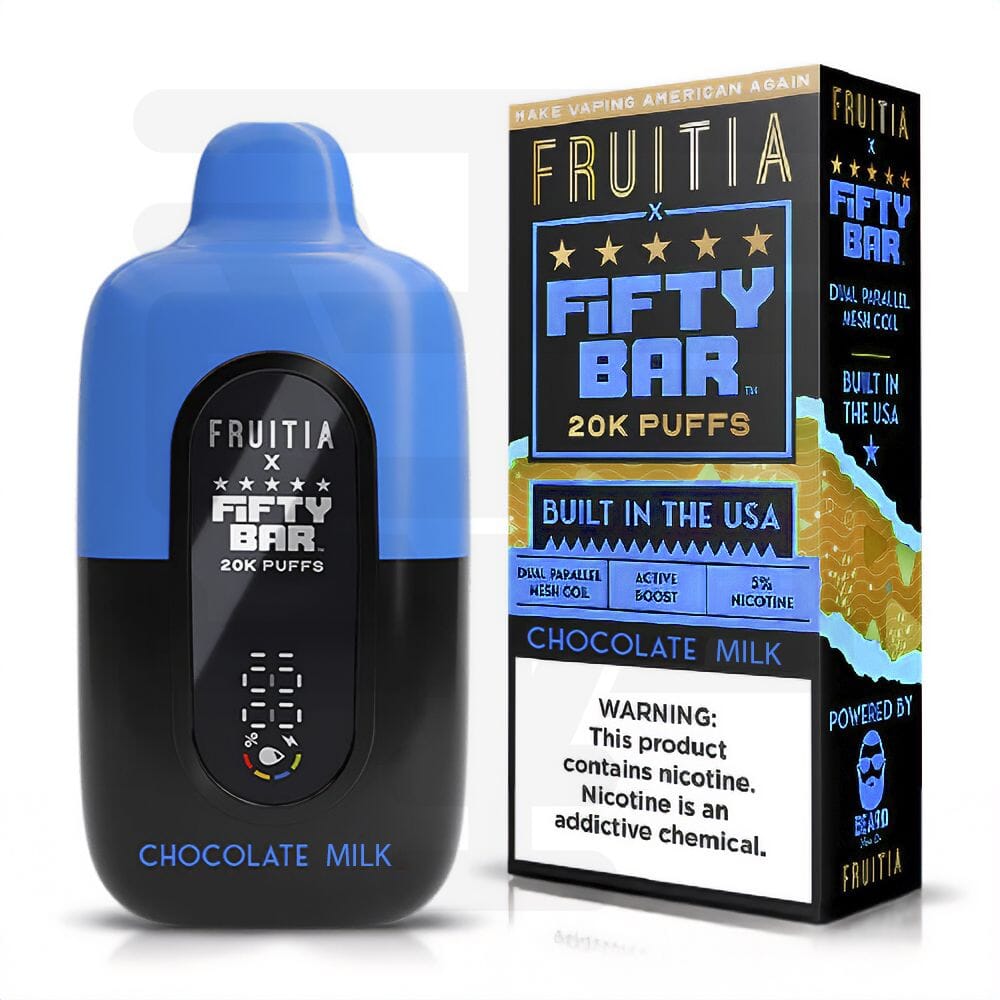 Fifty Bar USA Made Fruitia Collection Disposable Fifty Bar Chocolate Milk