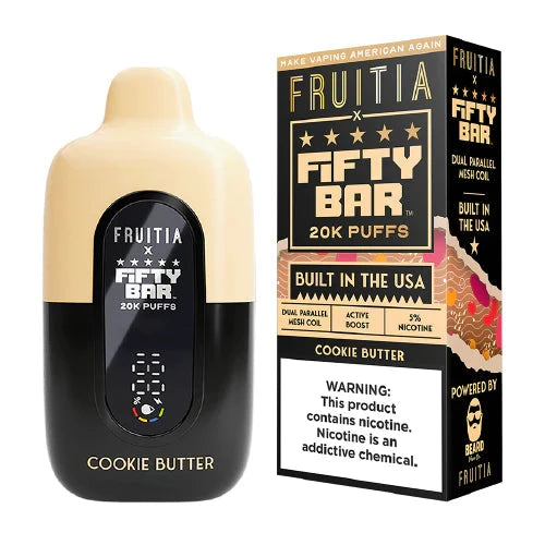 Fifty Bar USA Made Fruitia Collection Disposable Fifty Bar Cookie Butter
