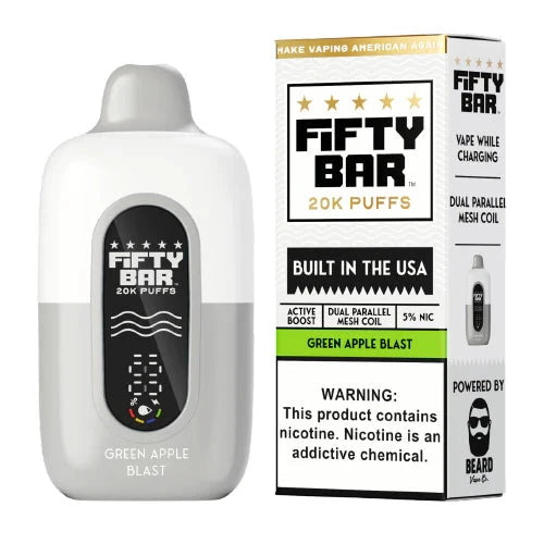 Fifty Bar USA Made Fruitia Collection Disposable Fifty Bar Green Apple Blast