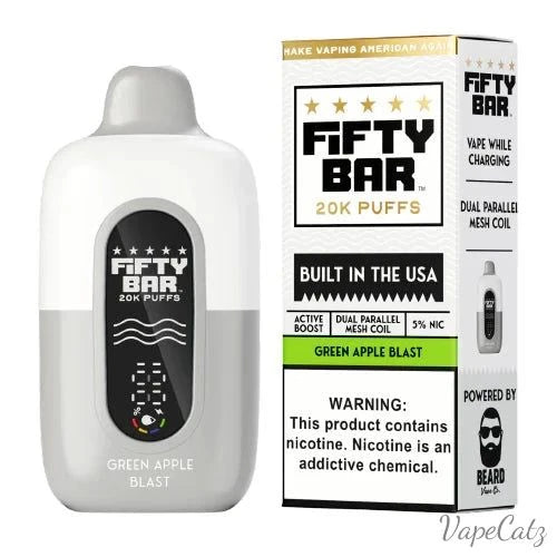 Fifty Bar USA Made Fruitia Collection Disposable Fifty Bar Green Apple Blast