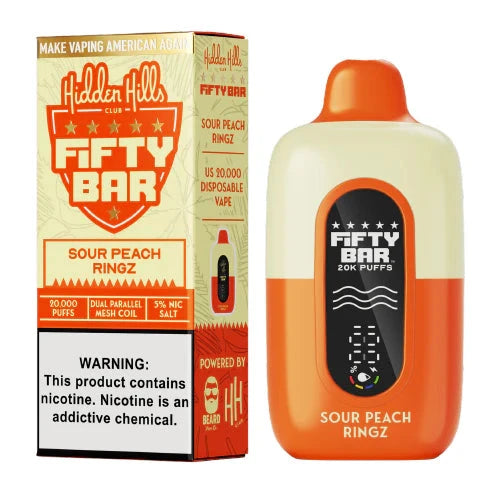 Fifty Bar USA Made Fruitia Collection Disposable Fifty Bar Sour Peach Ringz