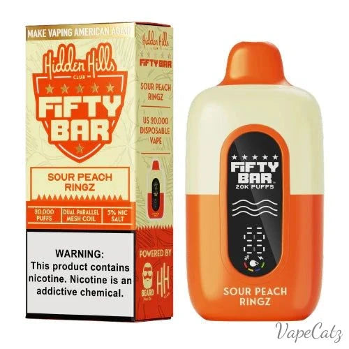 Fifty Bar USA Made Fruitia Collection Disposable Fifty Bar Sour Peach Ringz