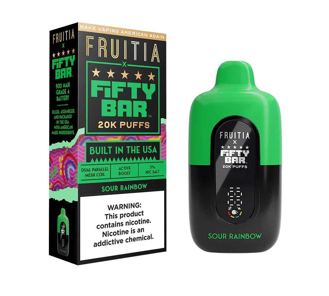 Fifty Bar USA Made Fruitia Collection Disposable Fifty Bar Sour Rainbow