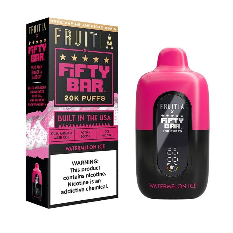 Fifty Bar USA Made Fruitia Collection Disposable Fifty Bar Watermelon Ice