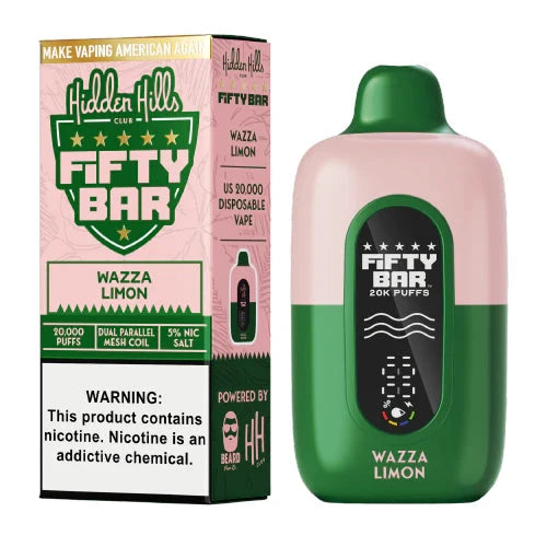 Fifty Bar USA Made Fruitia Collection Disposable Fifty Bar Wazza Limon