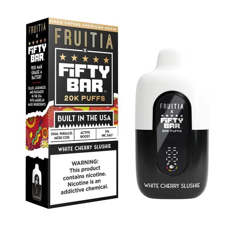 Fifty Bar USA Made Fruitia Collection Disposable Fifty Bar White Cherry Slushie