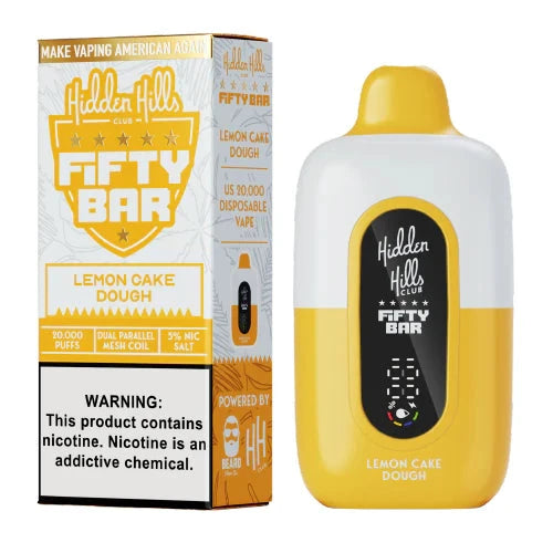 Fifty Bar USA Made Hidden Hills Collection Disposable Fifty Bar Lemon Cake Dough