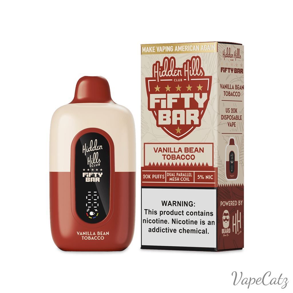 Fifty Bar USA Made Hidden Hills Collection Disposable Fifty Bar Vanilla Bean Tobacco