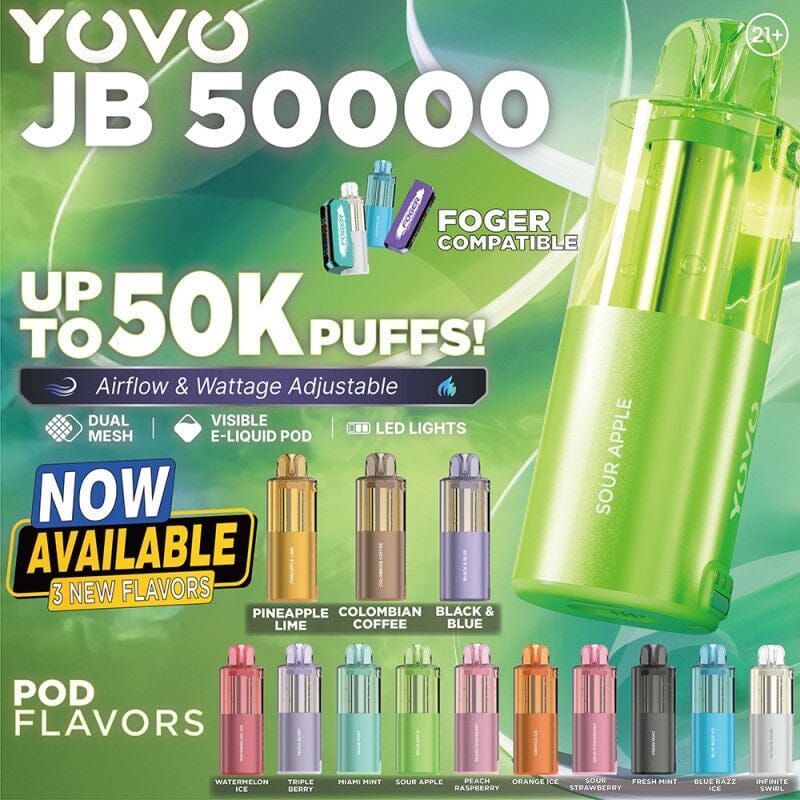 Foger Compatible Pods - Yovo JB 50000 Replacement Pods Foger Compatible Pods - Yovo JB 50000 Replacement Pods