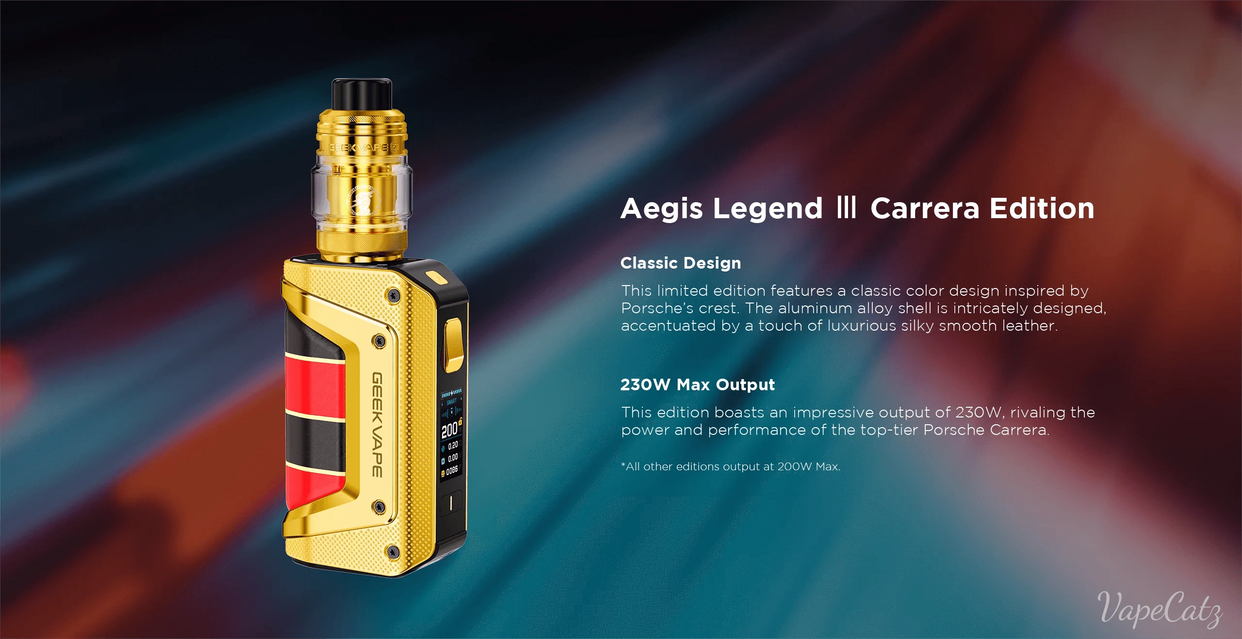 Geekvape Aegis Legend 3 Carrera Edition Kit: Inspired by Porsche Racing #911 Classic Collection Classic Collection