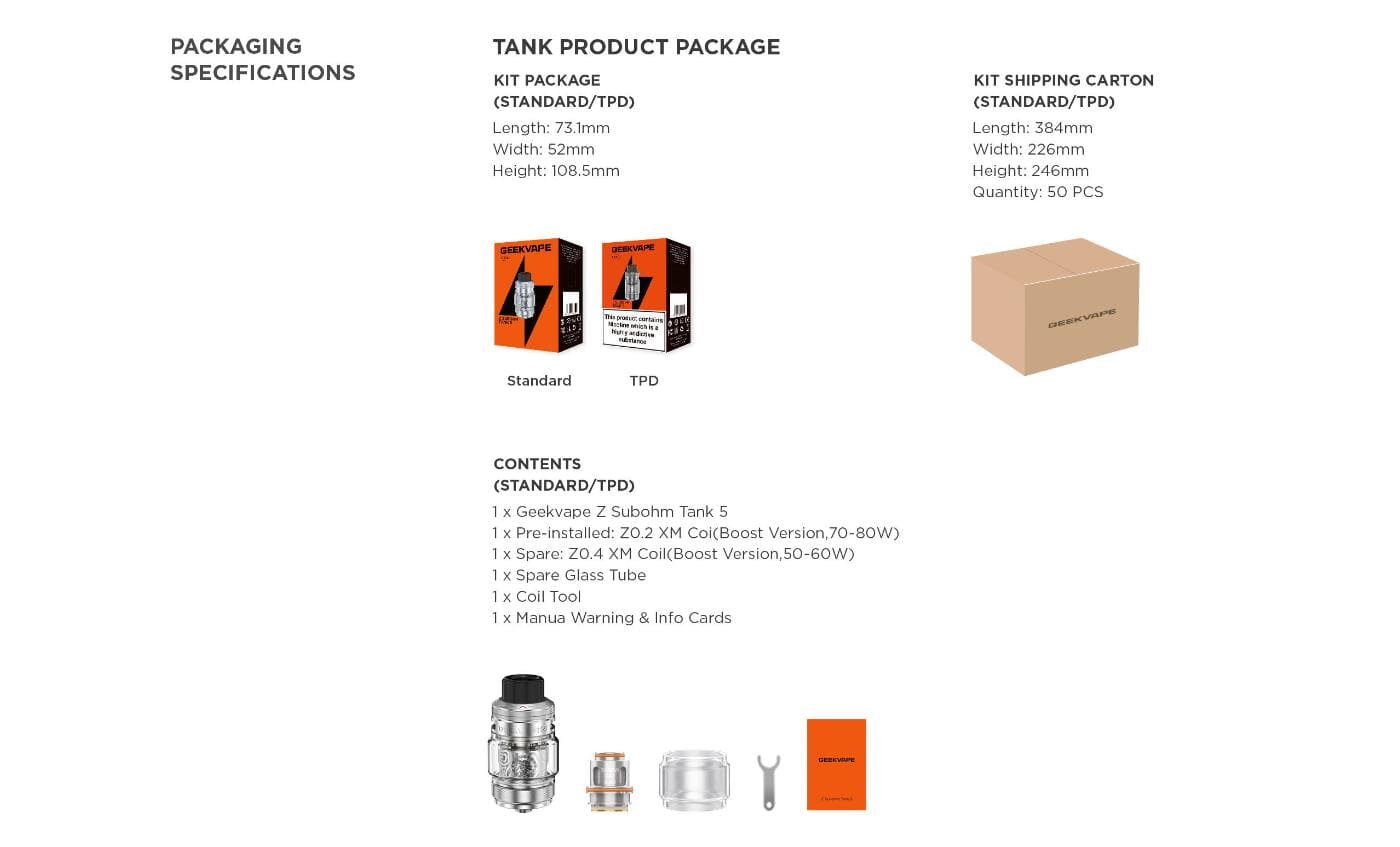 Geekvape Z Sub Ohm Tank 5 Tank 5.5ml Classic Collection Classic Collection