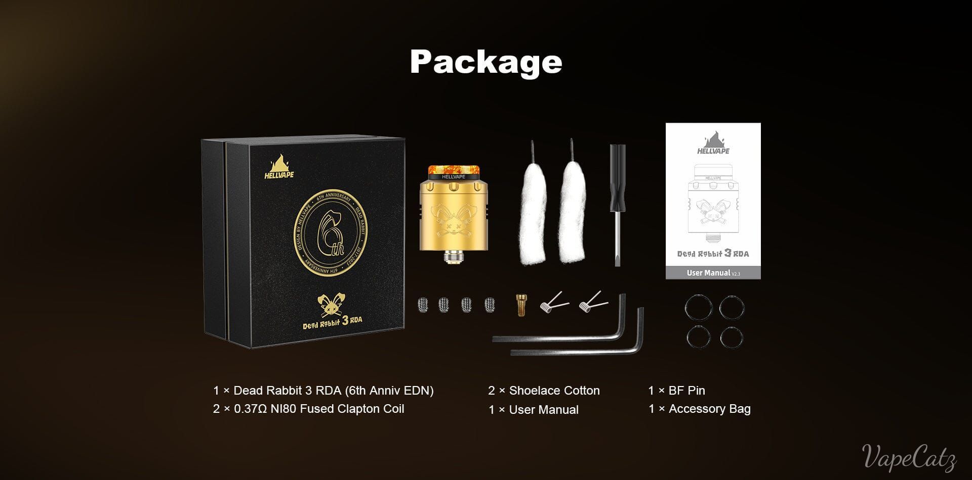 HellVape Dead Rabbit 3 6th Anniversary RTA or RDA Classic Collection Classic Collection