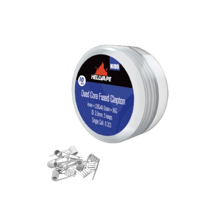 HellVape Wire - pre built coils - 10 pack Vape Accessories Wire Ni80 Quad Core Fused Clapton Prebuilt Wire 0.2