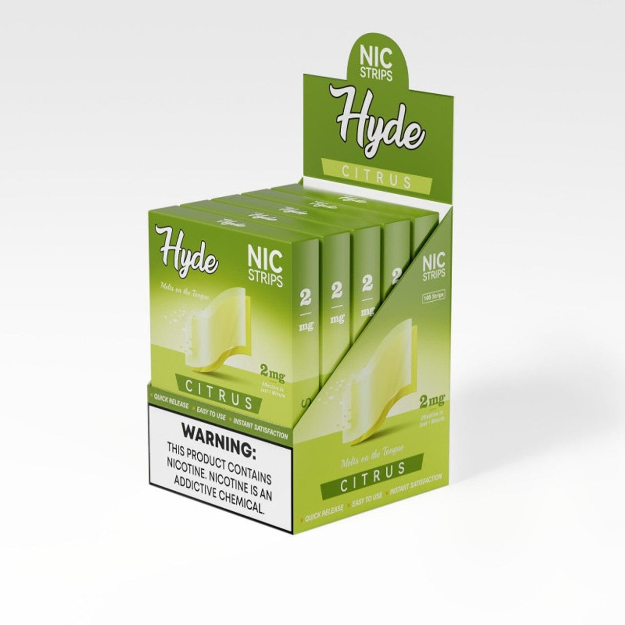 Hyde Nicotine Strips – 4mg – 20pk Pouches Hyde Strips Citrus 5 pack of 20 pc boxes