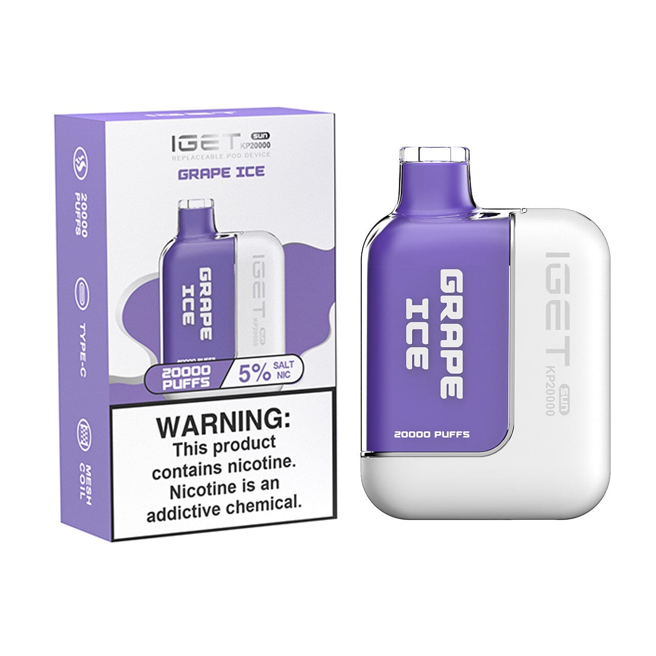 IGET KP20000 Disposable Wicked & Vivi's House Grape Ice Kit