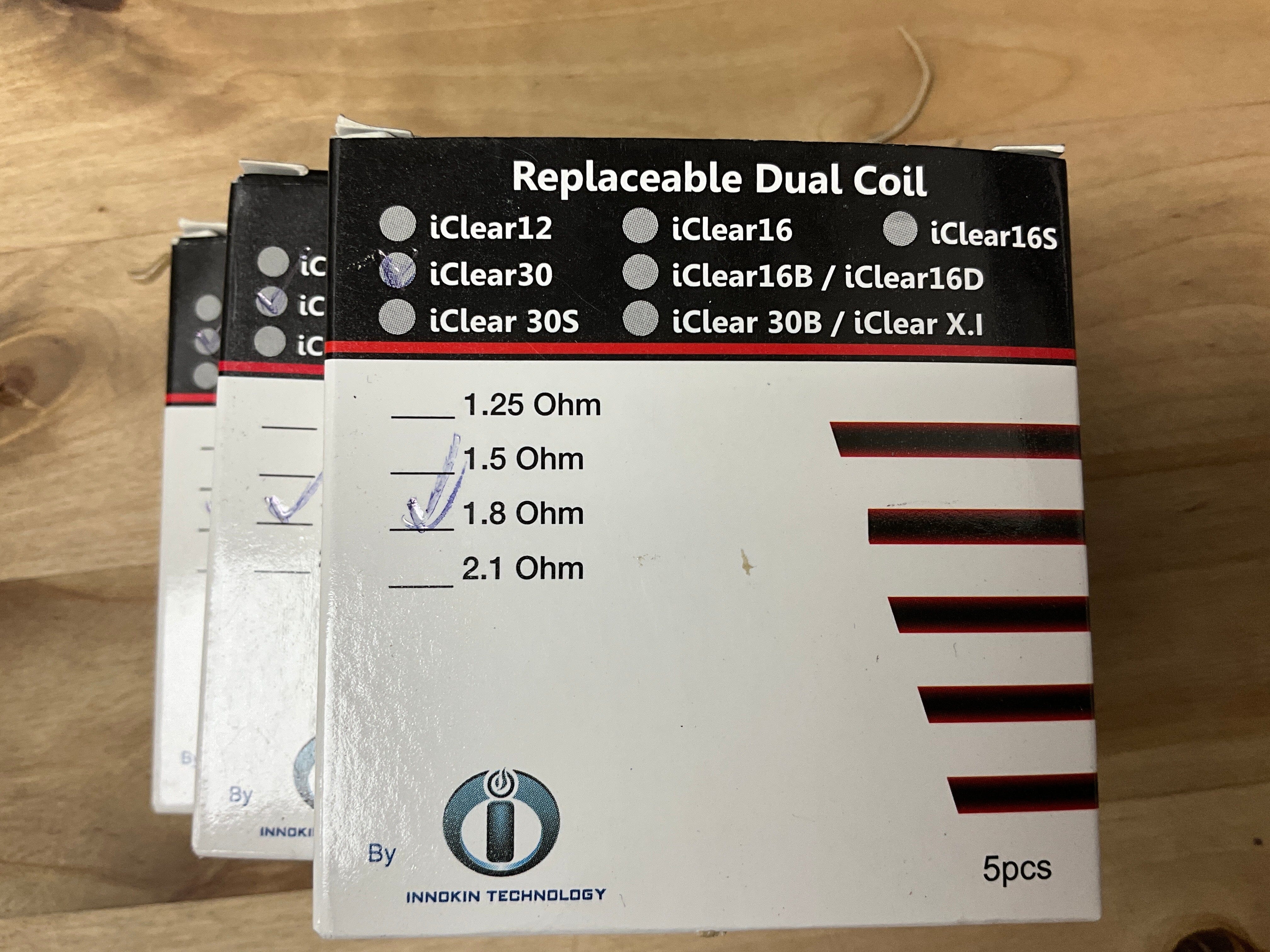 Innokin Dual Coils for I16 or I30 or I30S Tanks Classic Collection Innokin Hardware iClear 30 1.8 Ohm