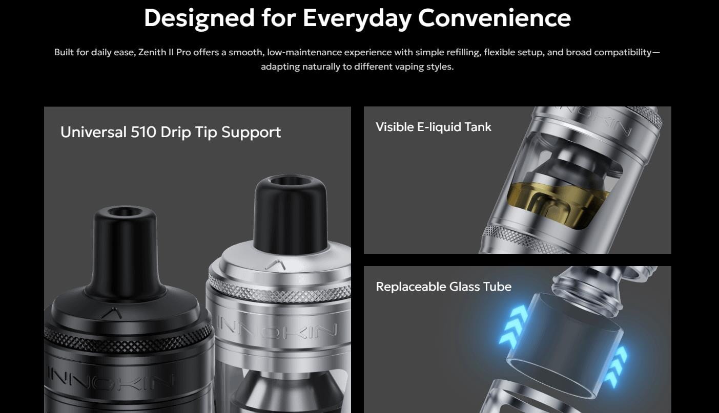 Innokin Zenith II Pro Tank Atomizer 4.5ml - Coming Soon - Pre-Order Now Innokin Hardware Innokin Hardware