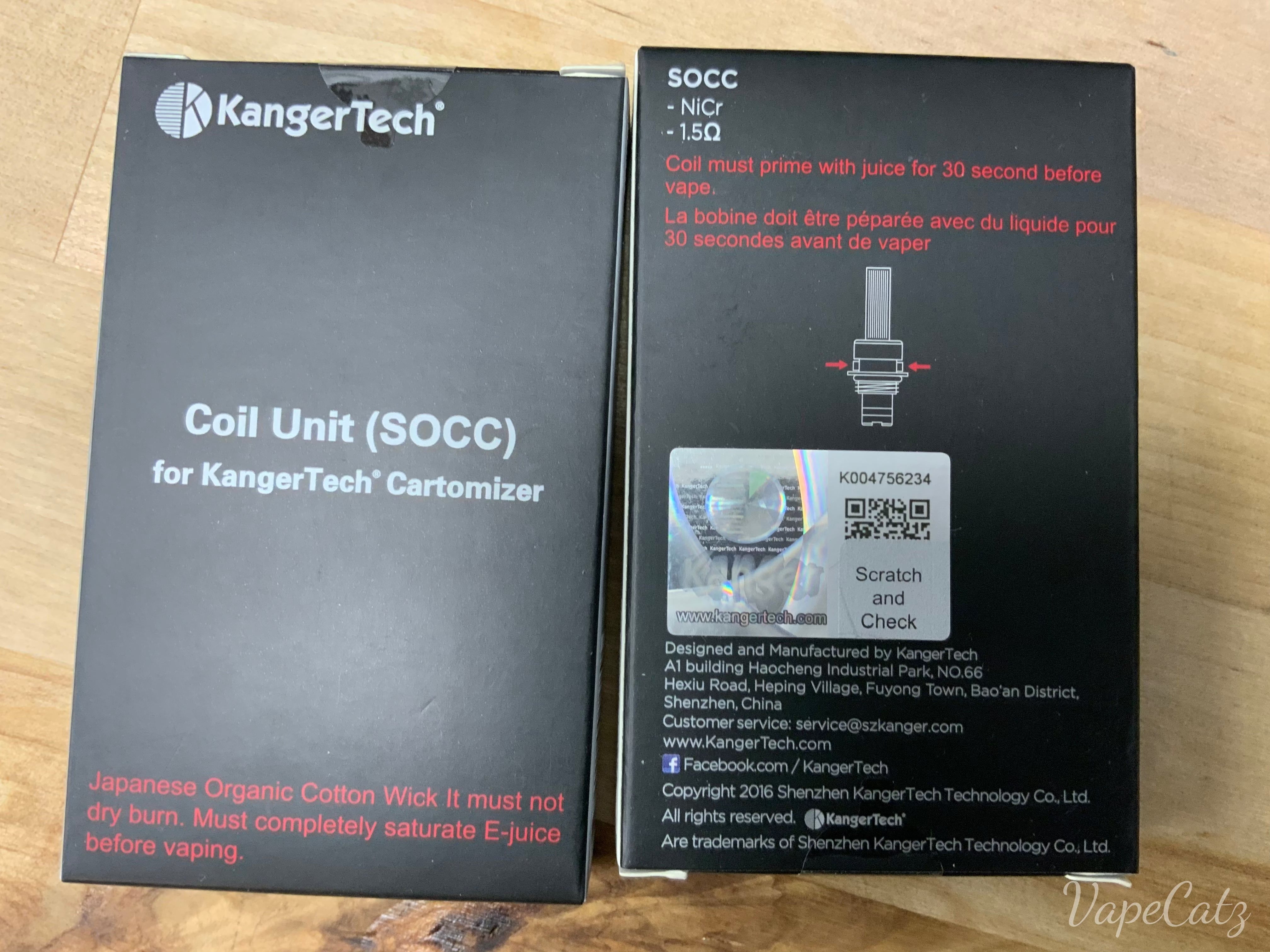 Kanger EVOD SOCC Organic Cotton coil - 5 Pack Coil Kanger 5 Per Box 1.5